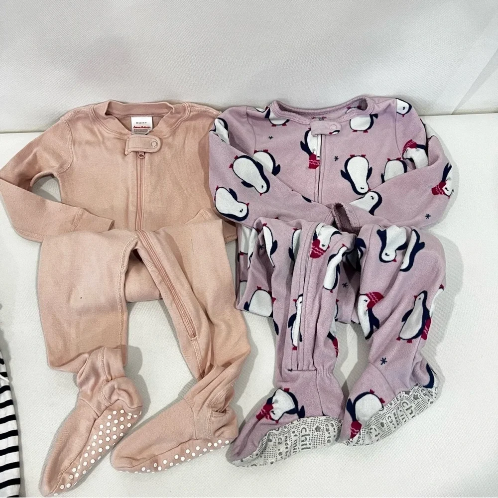 Bundle Lot of 10 Piece Size 2 Toddler Carter's Baby Clothing Tops And Bottom PJ